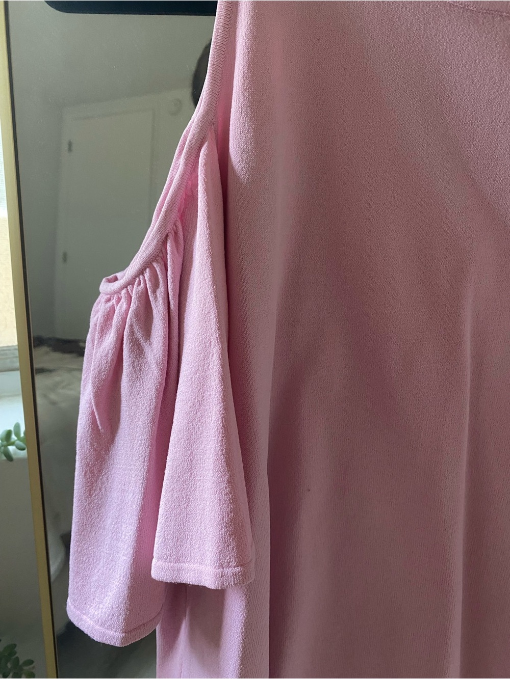 Milly Dusty Pink Cold-Shoulder Ruffle Top - Picture 4 of 4